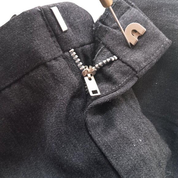 Vintage 26x28 Dress Pants 1970's Brent Steel Zipper Distress Lawyer Charcoal - Picture 5 of 6